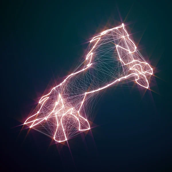 Magic shiny golden horse. Connected dots — Stock Photo, Image