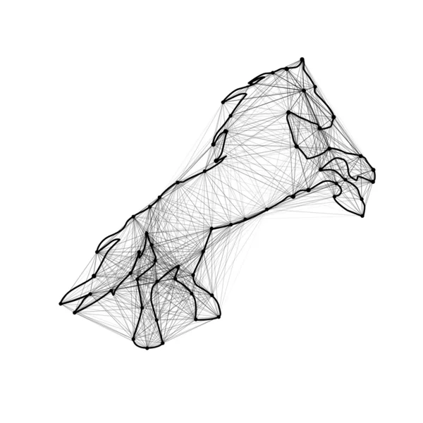 Чарівний абстрактний кінь. З'єднані точки — стокове фото