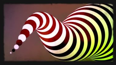 Soyut zebra 3d şekil animasyon. Yeşil ekran dahil