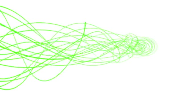 Linee verdi astratte che scorrono isolate sul bianco — Video Stock