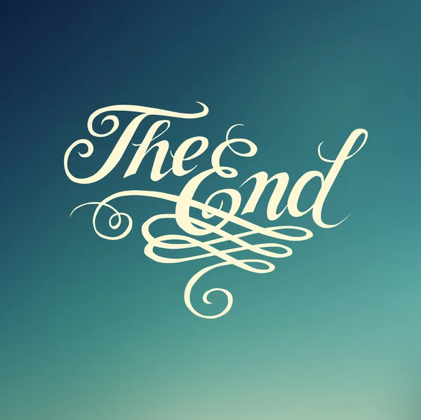 Piękny film kończy Typografia "The End" — Wektor stockowy