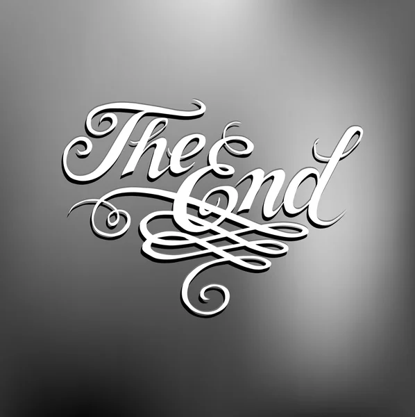 Tipografia de final de filme bonito "The End " — Vetor de Stock