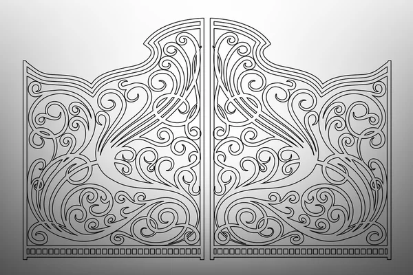 Belos portões ornamento de ferro — Vetor de Stock