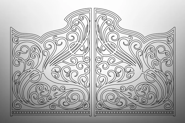 Beautiful iron ornament gates — Stock Illustration Beautiful iron ornament gates Stock Vector