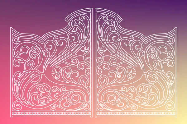 Beautiful iron ornament gates — Stock Illustration Beautiful iron ornament gates Royalty Free Stock Vectors