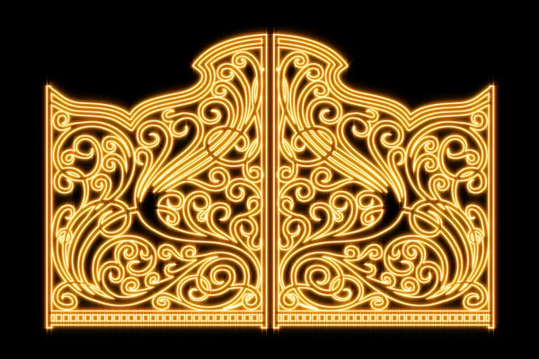 Belos portões ornamento de ferro brilhante — Fotografia de Stock