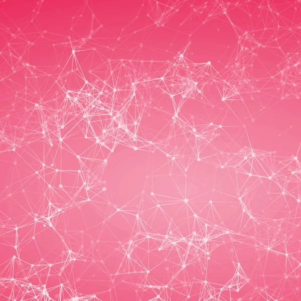 Pembe arka plan gradyan. Hatları ile Dots bağlama