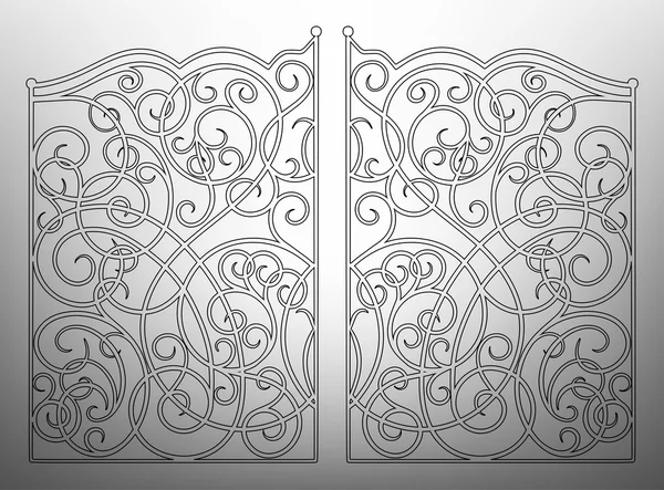 Beautiful iron ornament gates — Stock Illustration Beautiful iron ornament gates Royalty Free Stock Vectors