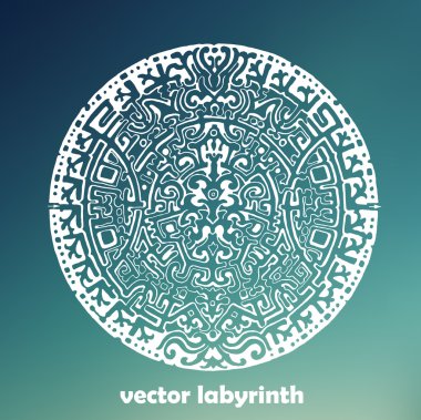 Mandala labirent soyut süsleme görev. Doğru yolu bulmak