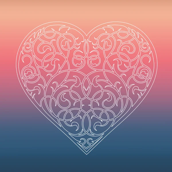เครื่องประดับที่สวยงามจากดอกไม้ หัวใจของวาเลนไทน์ — ภาพเวกเตอร์สต็อก