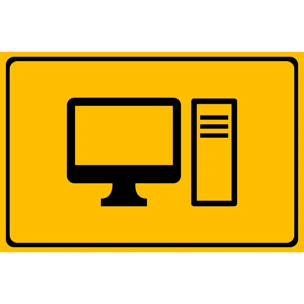 Gelbes Computersymbol für jeden Einsatz geeignet. Vektor eps10. — Stockvektor