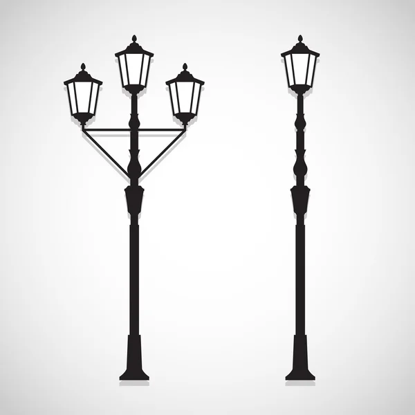 Silhuetas de lâmpadas de rua ícones definir grande para qualquer uso. Vetor EPS10 . — Vetor de Stock