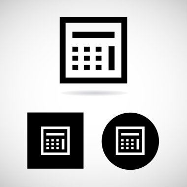 Siyah hesap makinesi simge ayarla vektör Eps10, herhangi bir kullanım için büyük.