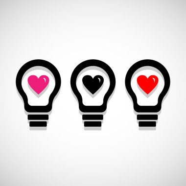 Sevimli kalp ampul vektör Eps10, herhangi bir kullanım için büyük.