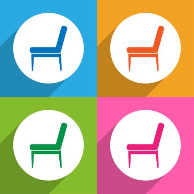 Sandalye 4 simgeleri herhangi bir kullanım için büyük ayarlayın. Vektör Eps10.