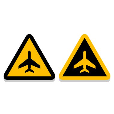 Uçak sarı işareti simgeleri herhangi bir kullanım için büyük ayarlayın. Vektör Eps10.