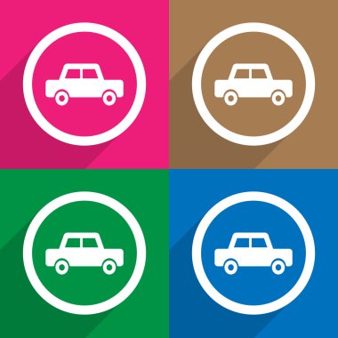 Araba simgesi ayarla vektör Eps10, herhangi bir kullanım için büyük.