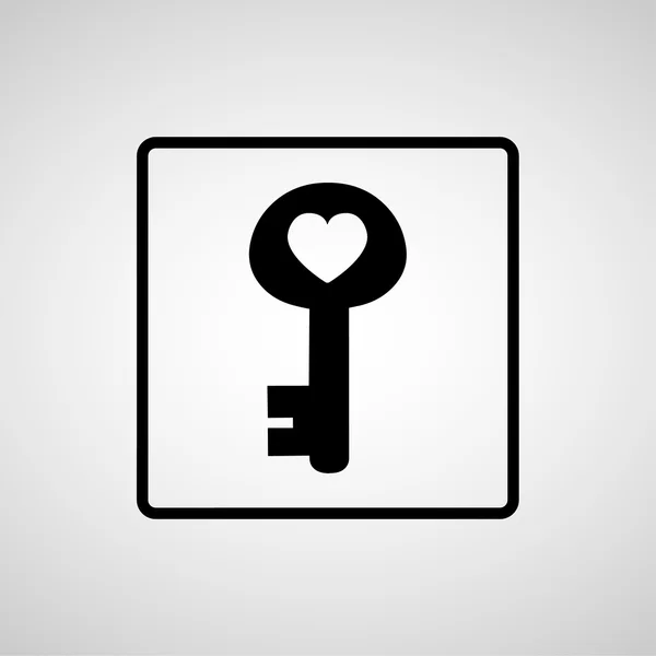 Key of heart icon great for any use. Vector EPS10. — Stock Vector