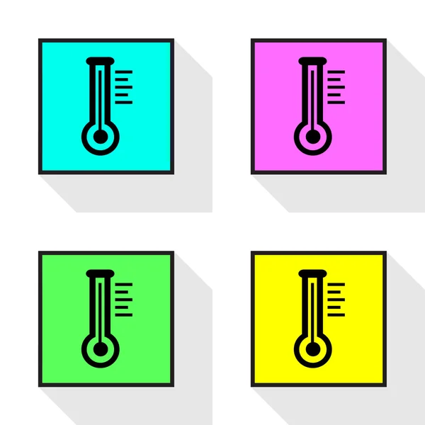 Conjunto de ícones de termômetro colorido Vector EPS10, ótimo para qualquer uso . —  Vetores de Stock