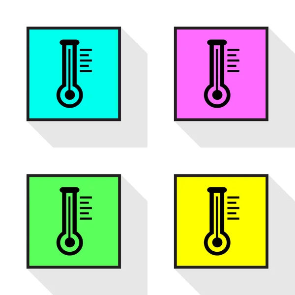 다채로운 온도계 아이콘 설정 벡터 Eps10, 사용에 대 한 좋은. — 스톡 벡터