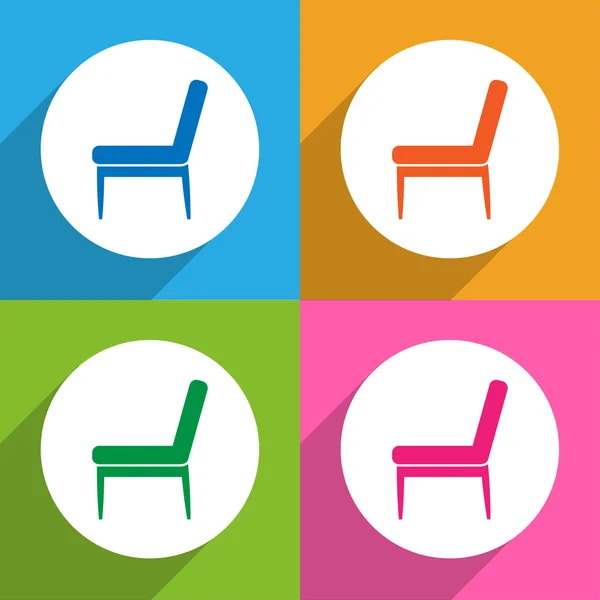 Cadeira 4 ícones definir grande para qualquer uso. Vetor EPS10 . — Vetor de Stock