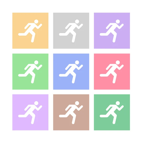 Panneau de sortie de secours 9 couleur icône ensemble vectoriel EPS10, idéal pour toute utilisation . — Image vectorielle