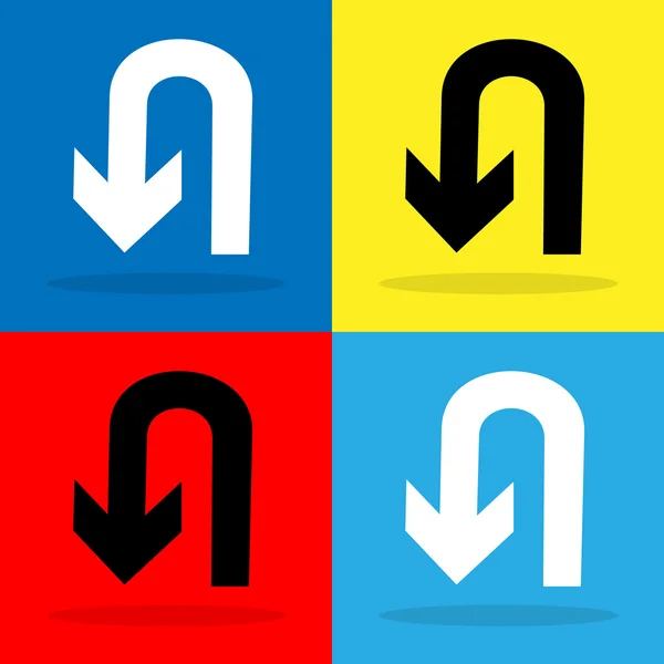 Conjunto de iconos U-Turn Vector EPS10, ideal para cualquier uso . — Vector de stock