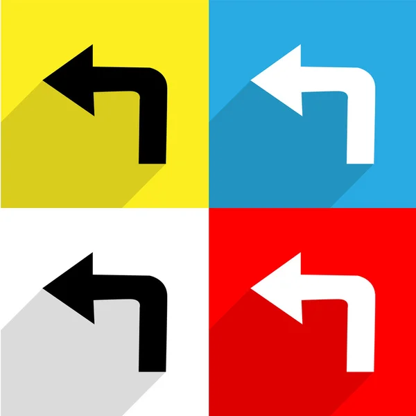 Sväng vänster pil Square ikon vektor Eps10, bra för användning. — Stock vektor
