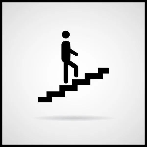 Man klimmen omhoog trappen pictogram Vector Eps10, groot voor elk gebruik. — Stockvector