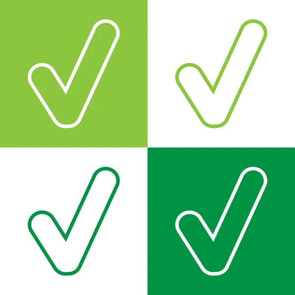 Groene bevestigen pictogrammen instellen Vector Eps10, ideaal voor elk gebruik. — Stockvector