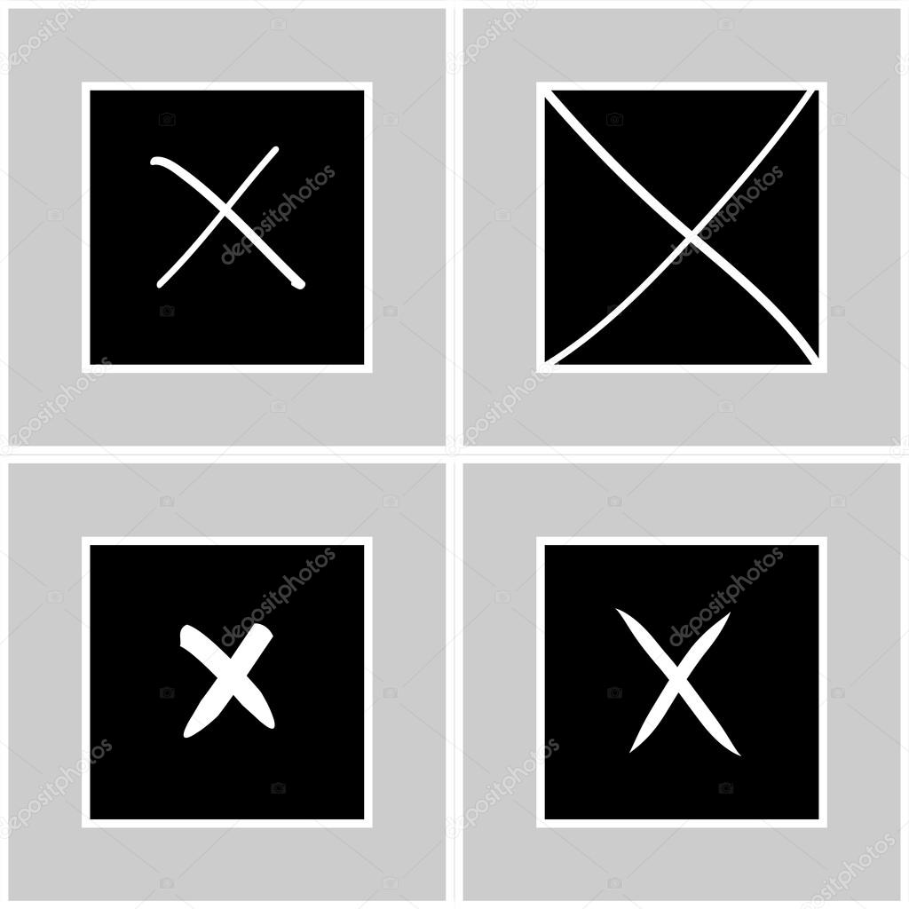 No tick cross box signs Vector EPS10, Great for any use.