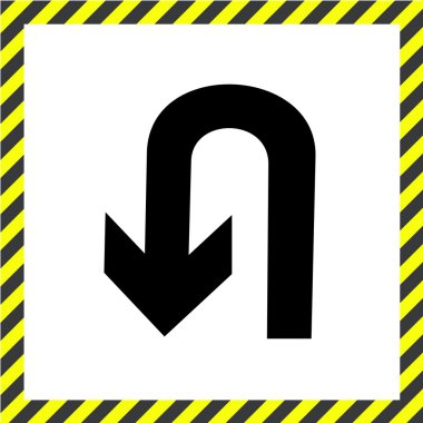 U-Turn Roadsign - road sign with turn symbol isolated Vector EPS10, Great for any use. clipart