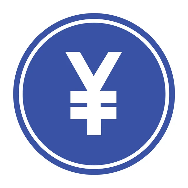 Yen japonais bleu symbole de devise ronde vectoriel EPS10, idéal pour tout usage . — Image vectorielle