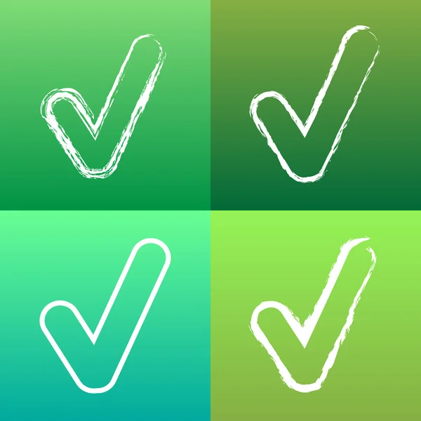 Groene bevestigen pictogrammen instellen Vector Eps10, ideaal voor elk gebruik. — Stockvector
