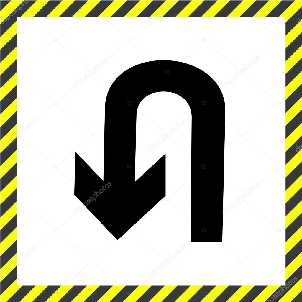 U-Turn Roadsign - road sign with turn symbol isolated Vector EPS10, Great for any use.