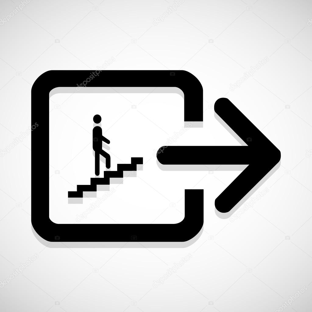 Man on Stairs going up symbol isolated on white Vector EPS10, Great for any use.
