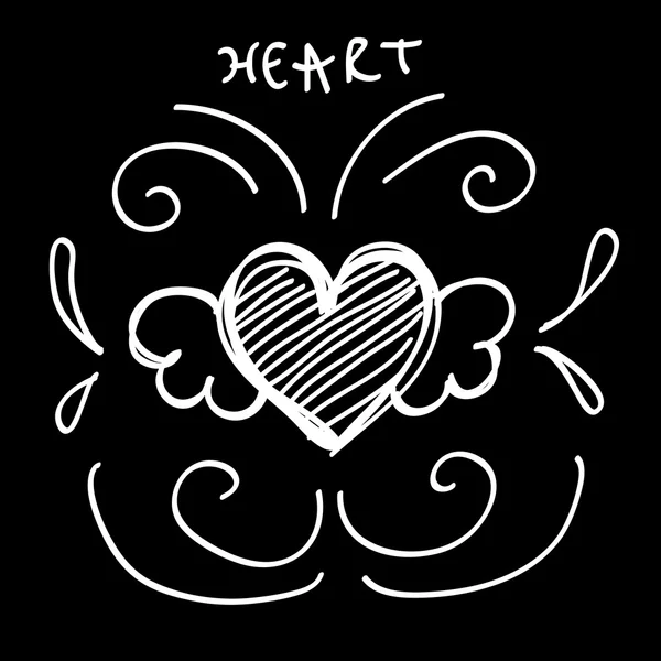 Hand-drawn heart icon 2 great for any use. Vector EPS10. — Stock Vector