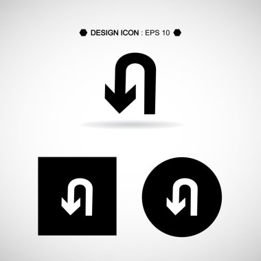 U dönüşü simgesi 4 vektör Eps10, büyük herhangi bir kullanım için.