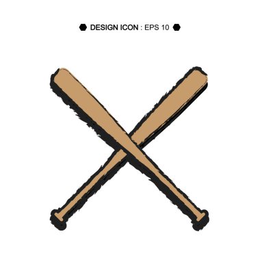 Beyzbol geçti yarasalar 1 vektör Eps10, herhangi bir kullanım için büyük.