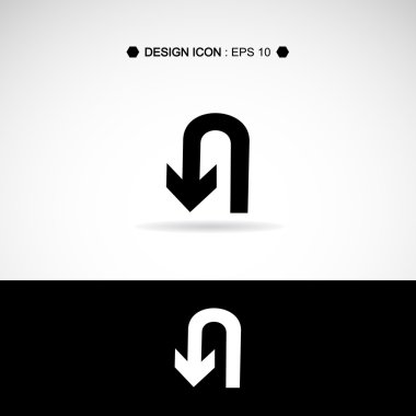 U dönüşü simgesi 1 vektör Eps10, büyük herhangi bir kullanım için.