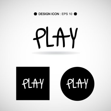 El çekilmiş Icon 1 büyük herhangi bir kullanım için oynamak. Vektör Eps10.