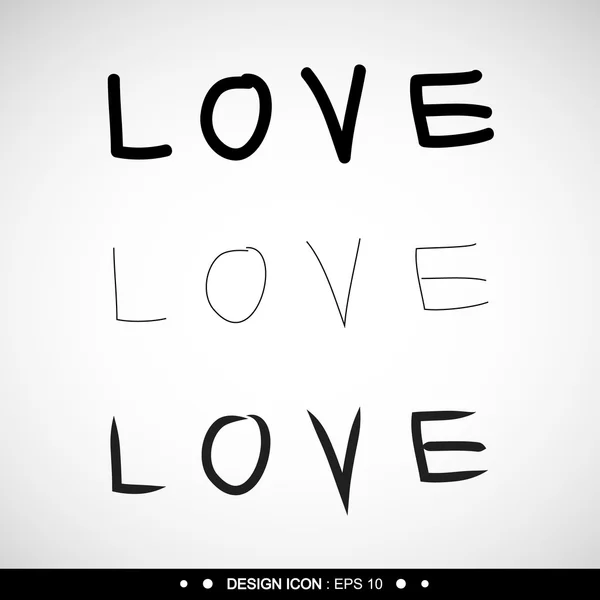 Las letras de mano alzada "amor" texto garabatos ideal para cualquier uso. Vector EPS10 . — Archivo Imágenes Vectoriales
