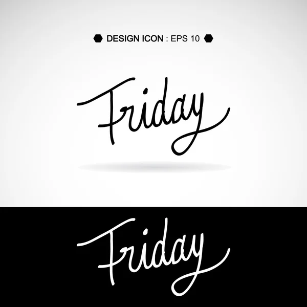 "Friday" Hand written 3 great for any use. Vector EPS10. — Stock Vector