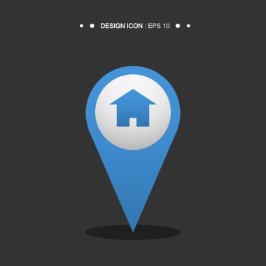 İşaretçi ev simgesini 19 vektör Eps10, büyük kullanım için herhangi bir harita.