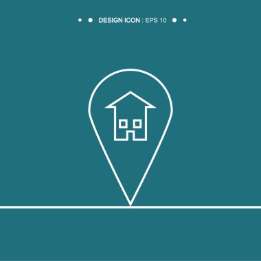 İşaretçi ev simgesini 16 vektör Eps10, büyük kullanım için herhangi bir harita.