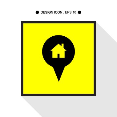İşaretçi ev simgesini 14 vektör Eps10, büyük kullanım için herhangi bir harita.