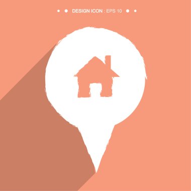 İşaretçi ev simgesini 12 vektör Eps10, büyük kullanım için herhangi bir harita.