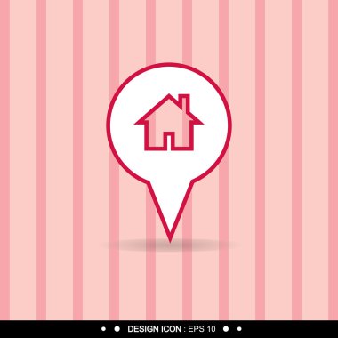 İşaretçi ev simgesini 10 vektör Eps10, büyük kullanım için herhangi bir harita.