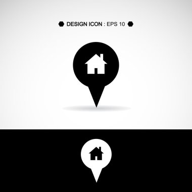 İşaretçi ev simgesini 8 vektör Eps10, büyük kullanım için herhangi bir harita.