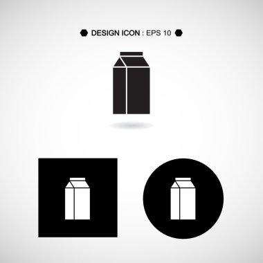 Ambalaj kapsayıcısı süt simgesi 3 herhangi bir kullanım için harika. Vektör Eps10.